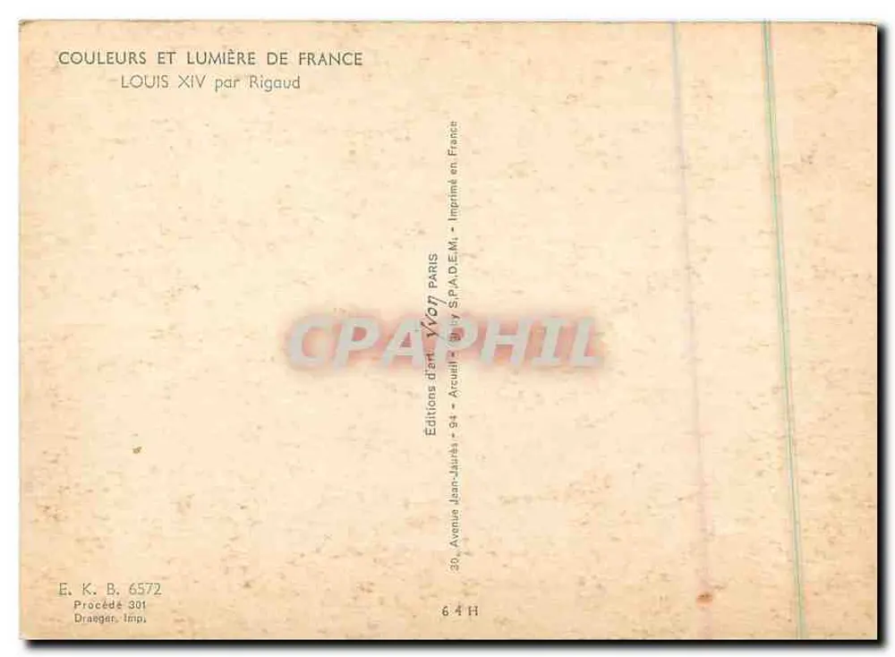 Louis XIV — Königliches Portrait — Éditions Jean-Jaurès, Paris - Rückseite