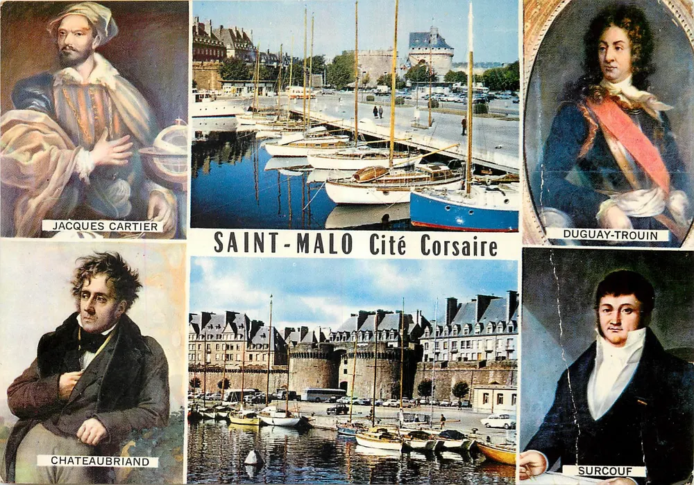 Saint-Malo, die Piratenstadt — Porträts von Jacques Cartier, Duguay-Trouin, Chateaubriand und Surcouf — Éditions GREFF, Paris - Vorderseite