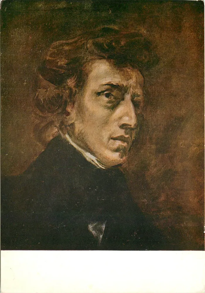 Retrato de Frédéric Chopin — Eugène Delacroix, 1839 — Edições Korès - Frente
