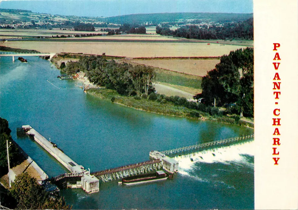Pavant-Charly — Stauwerk und Schleuse auf der Marne — Drucker Combier - Vorderseite