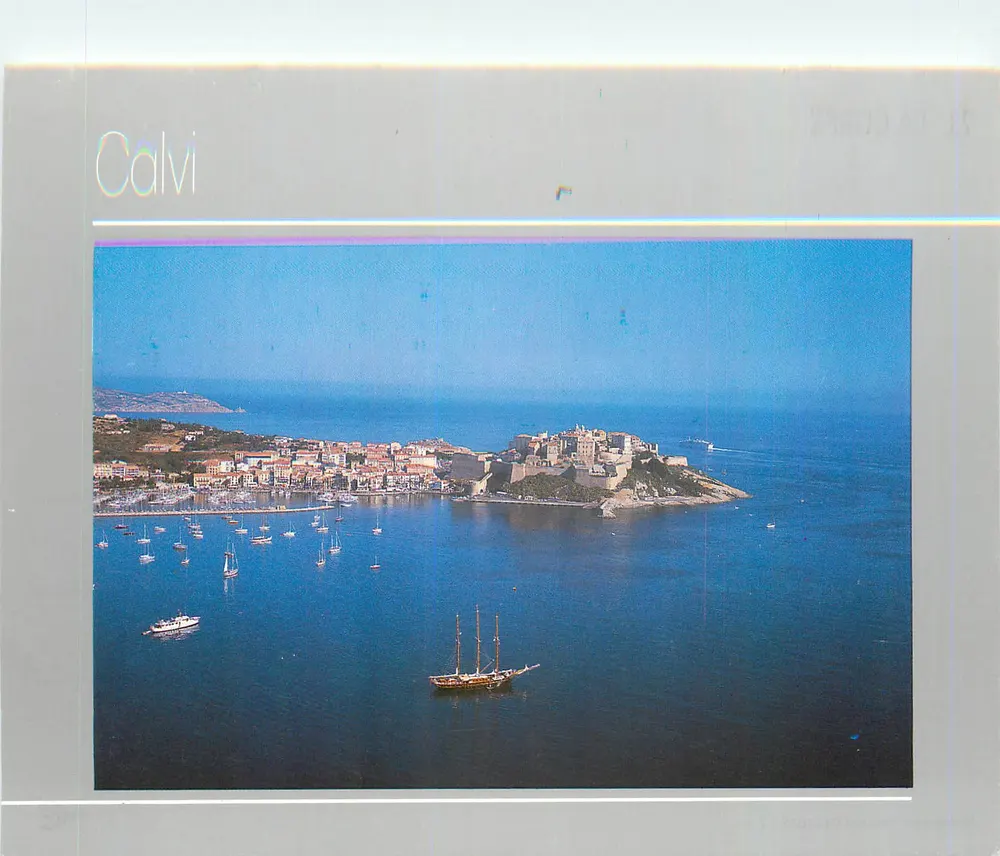 Calvi — widok z lotu ptaka portu i zamku — wydawca SANTA ACIOIO, n°73 - Awers