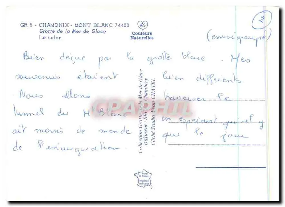 Grotte de la Mer de Glace — Le salon — Couleurs Naturelles, n°5 - Verso
