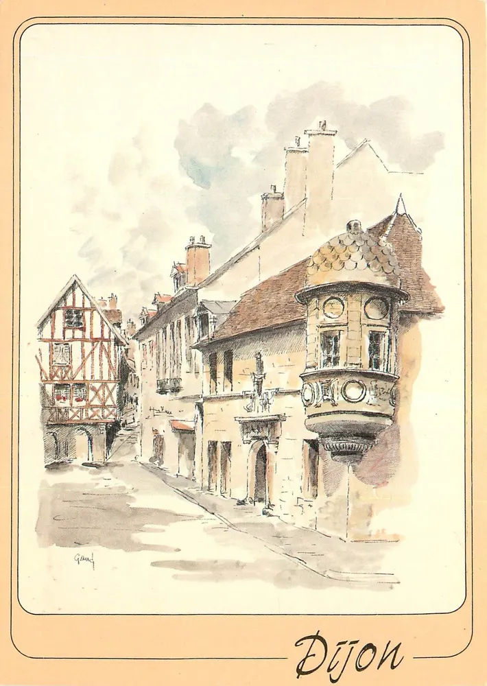Dijon — vista da rue de l'Hôtel de Berbis — Éditions G. Audusseau - Frente