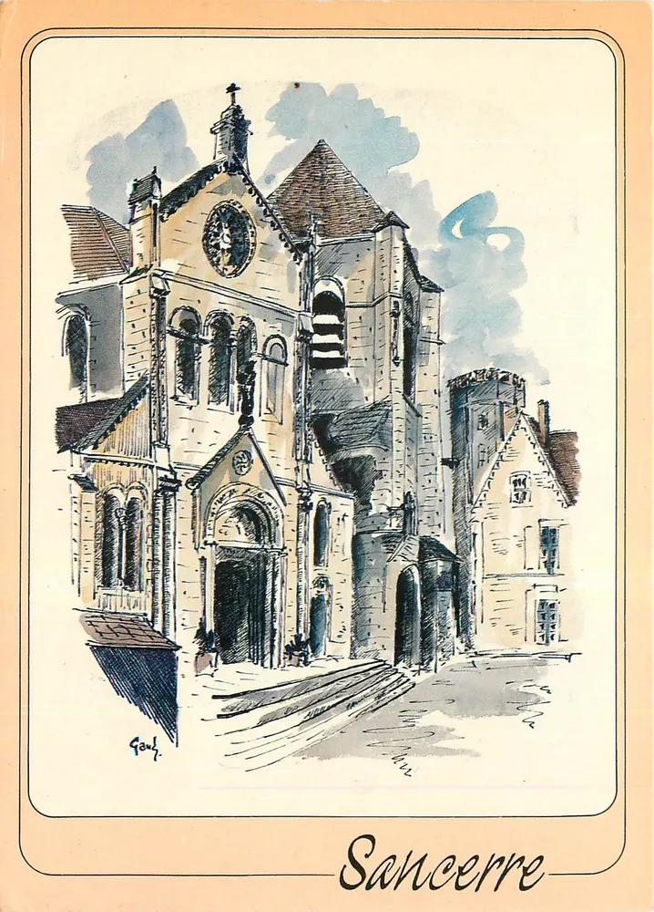 Igreja de Sancerre — desenho segundo G. Audusseau — edições rivernais - Frente