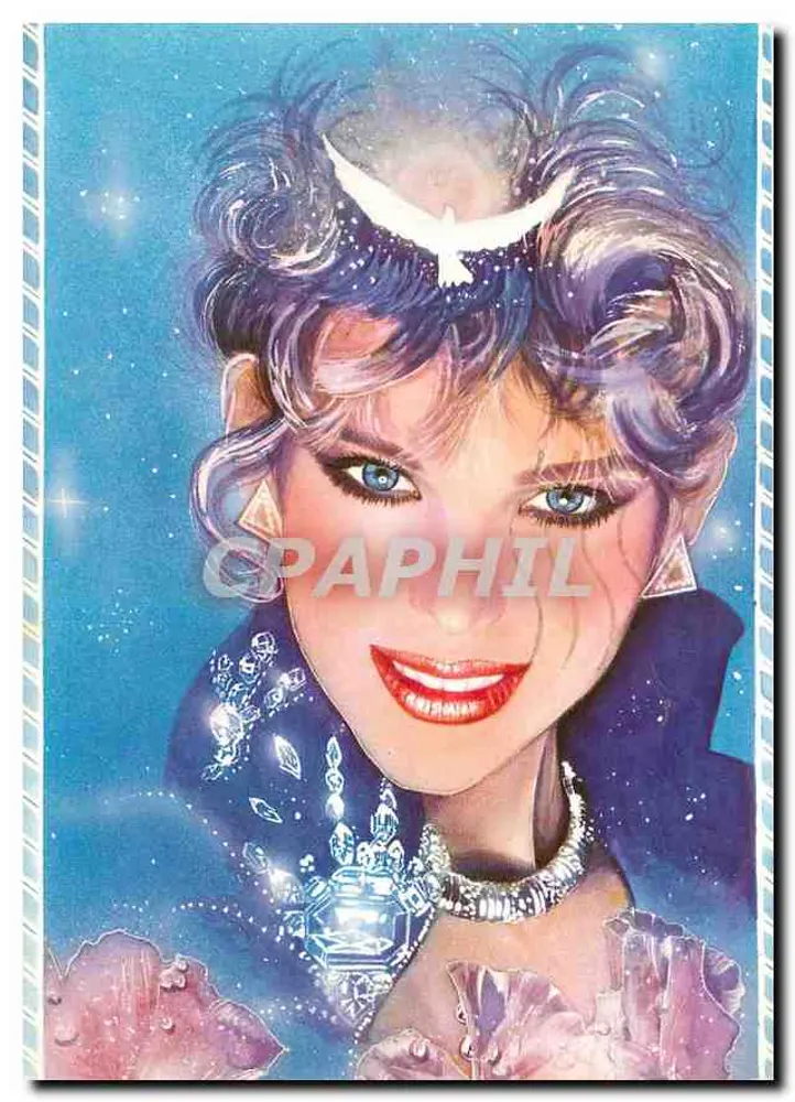 Mulher no espaço — estilo 80s — Série N° 5607, editada por M.D. PARIS - Frente