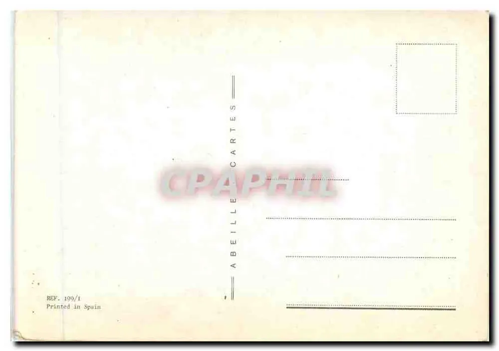 Menina de cabelos loiros e rosa — flores nos cabelos — ABEILLE CARTES REF. 199/1 - Verso
