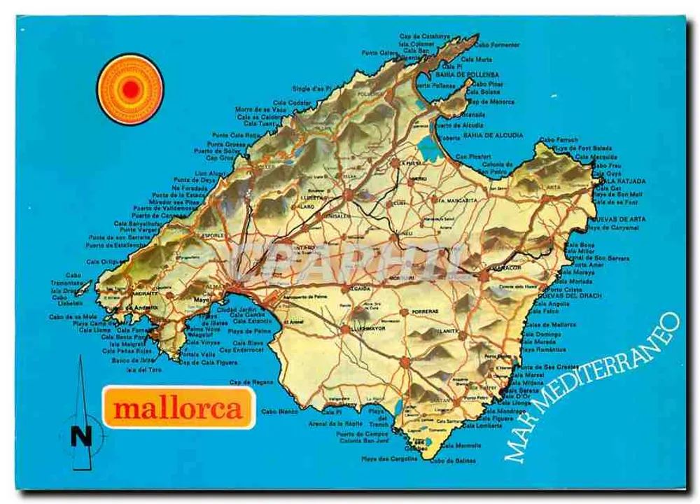 Mallorca — mapa topográfico — N.150 - Anverso