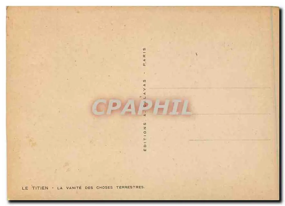 Titien — A Vanidade das Coisas Terrenas — Edições A. Calavas, Paris - Verso