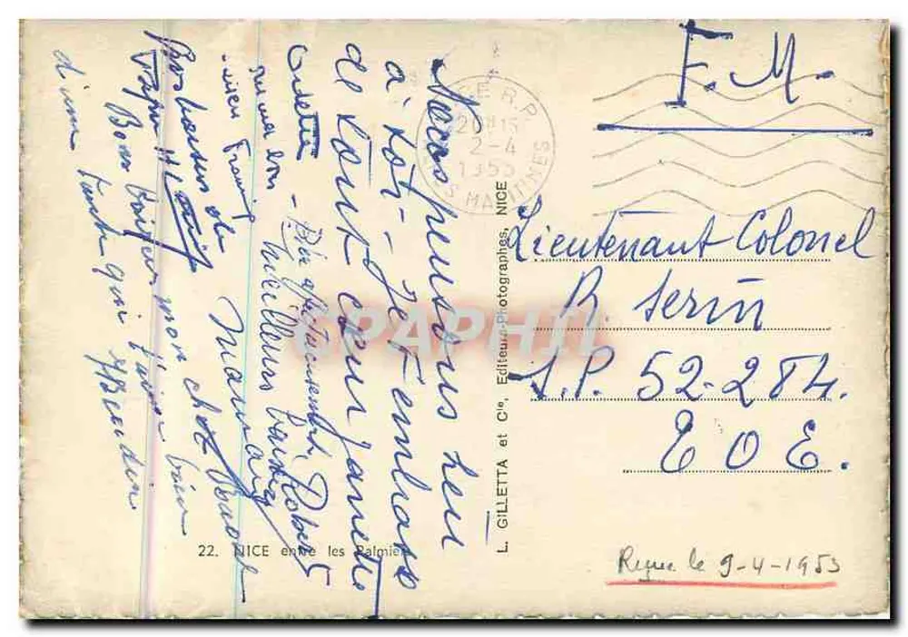नाइस, पाल्मोनी के बीच — पैनोरमिक दृश्य — एल. गिलेटा एंड सी, एडिटर्स-फोटोग्राफर्स, नाइस - पीछे