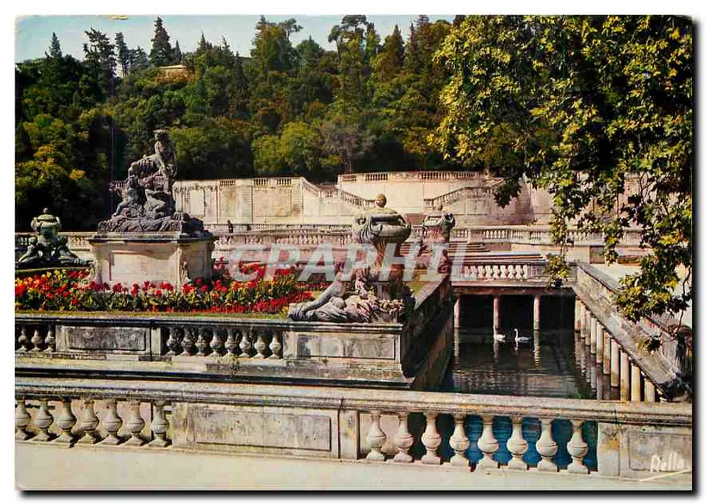Nîmes (Gard) — Der Fontaine-Garten. Die römischen Bäder. Gezeichnet vom Militär-Ingenieur Mareschal im 18. Jahrhundert. - Vorderseite