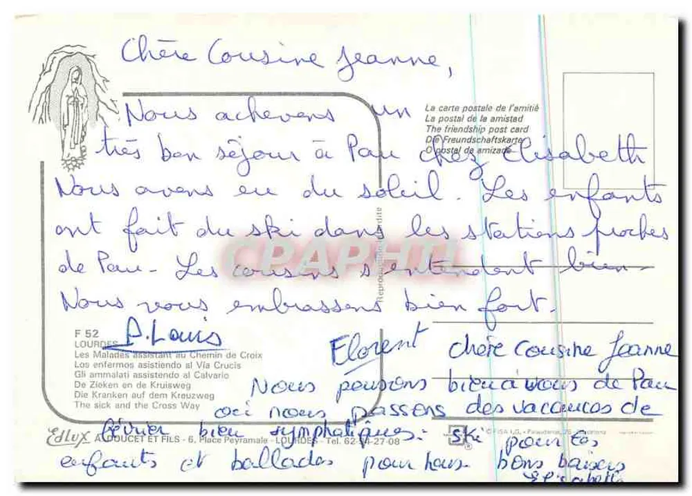 Lourdes — Igreja do Rosário — editor não visível - Verso
