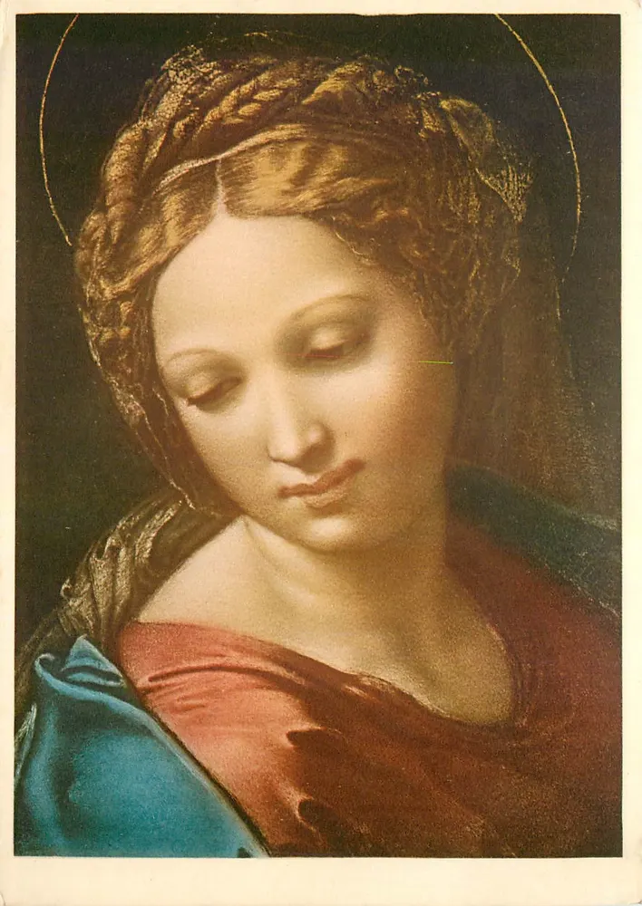 Santa Famiglia detta la Perla — Detail der Jungfrau — Raphael — Galerie del Prado - Madrid - Vorderseite