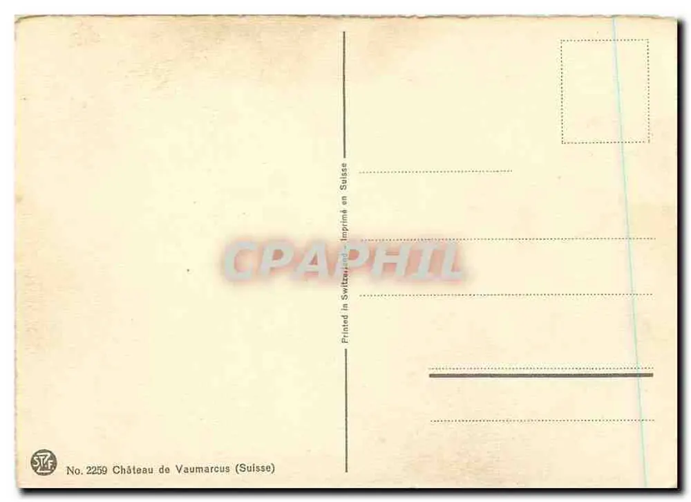 Castelo de Vaumarcus — Suíça — N.º 2259 - Verso