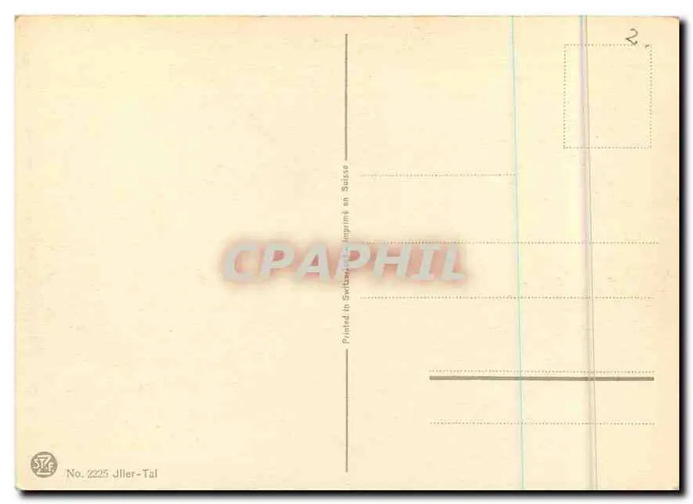 Jüller-Tal — zimowy krajobraz z potokiem i górami — R.F. Curry, n° 2225 - Rewers