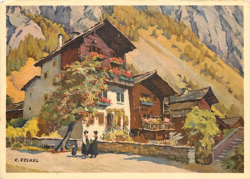 Evolène : Casa valdense — C. Felkel — No. 2377 - Frente