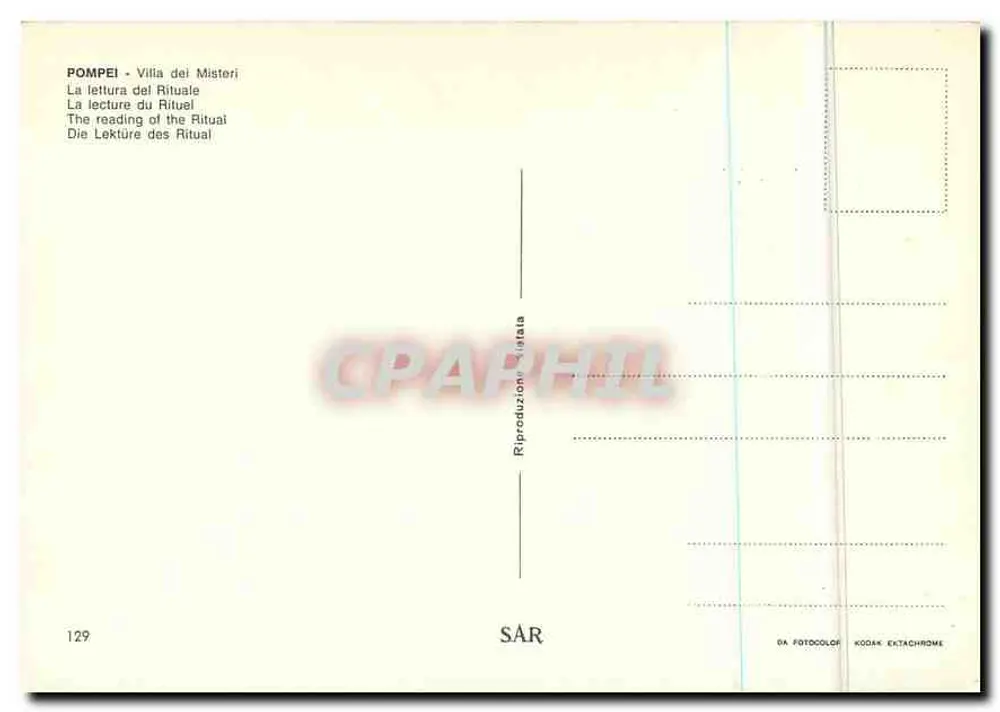 पोम्पेई - मिस्टिरियस विला — रिटूअल की पढ़ाई — S.A.R. संख्या 129 - पीछे