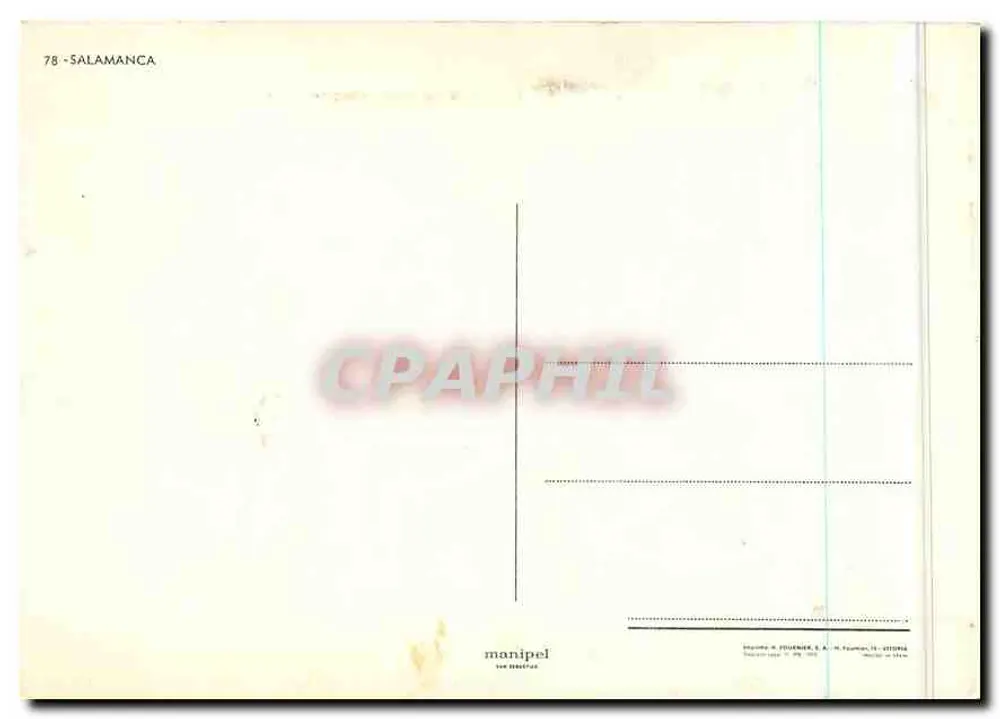 SALAMANCA — Panoramablick auf seine Denkmäler — Verlag A. JOURNÉE, Nr. 78 - Rückseite