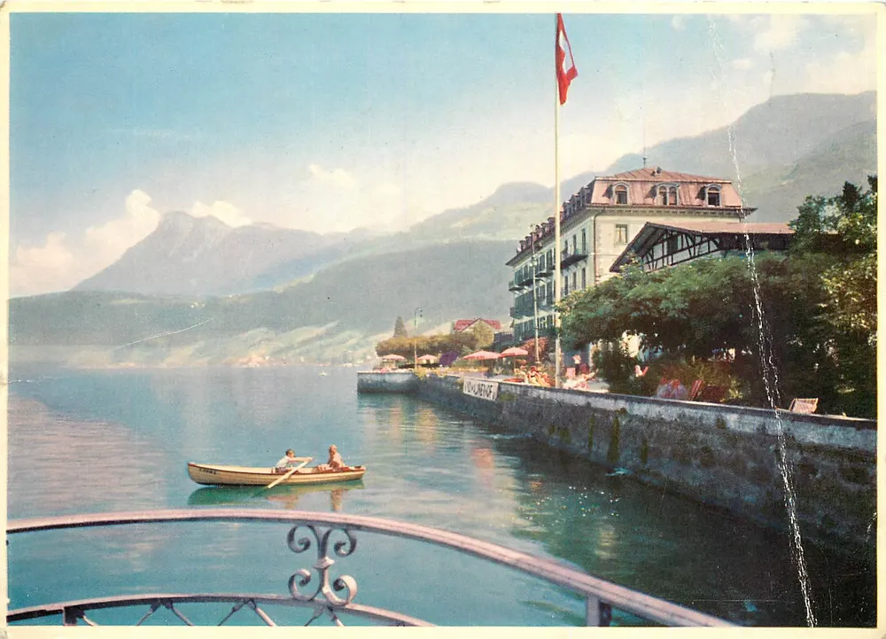 Hotel Nidwaldnerhof — Beckenried (Vierwaldstättersee) — editore J. Kleiner, Berna - Recto