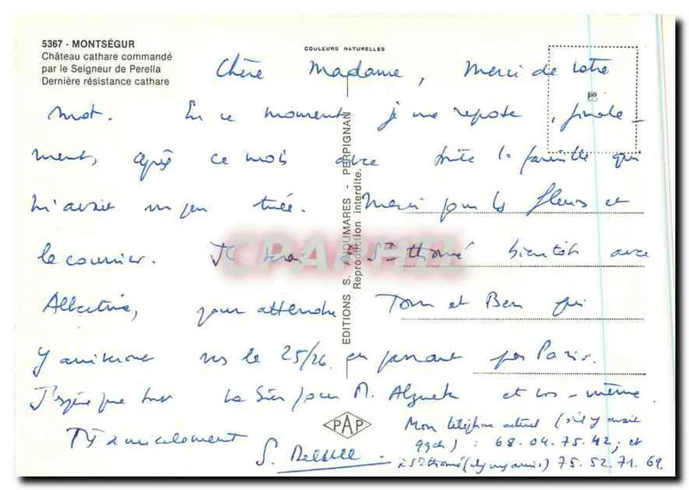 मॉंटसेगर — कैथर चैत्र के द्वारा आदेशित कैथर चैत्र — एडिशन्स सी एंडुलमारेस - पीछे