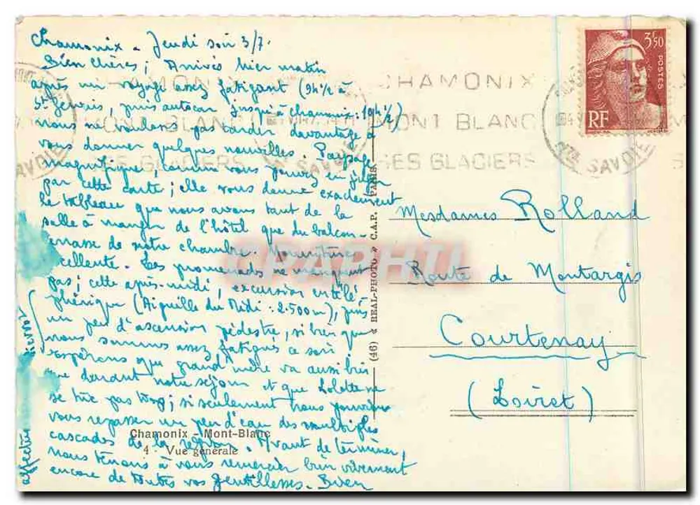 Chamonix - Mont-Blanc - Vista geral — Editor: C.A.P. (46) - Verso