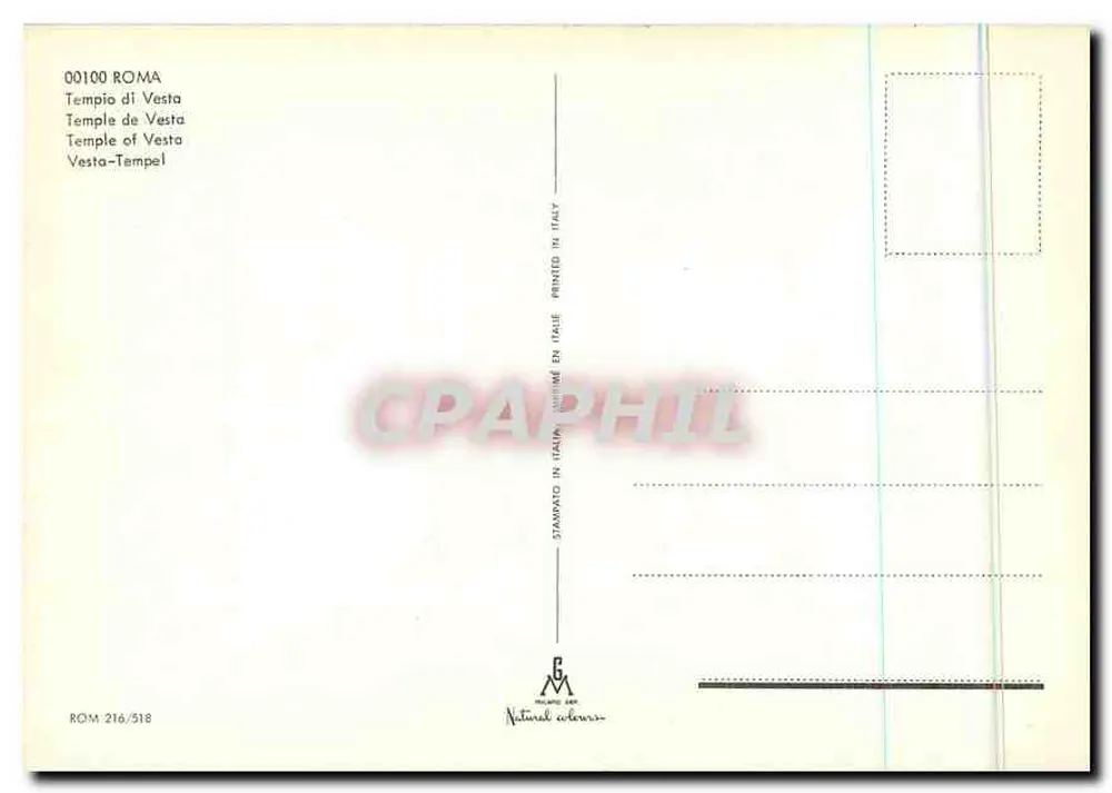Templo de Vesta — Roma — n° 216/518 - Verso