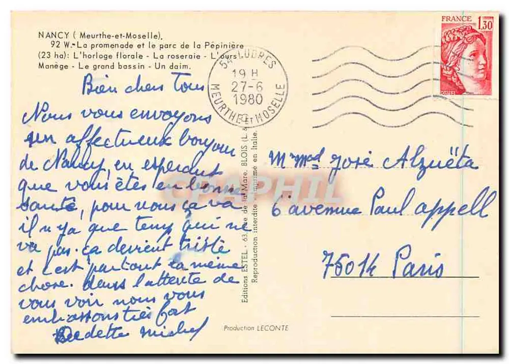 A Vivaria — Nancy, Meurthe-et-Moselle — Editor Estel, n°43 - Verso