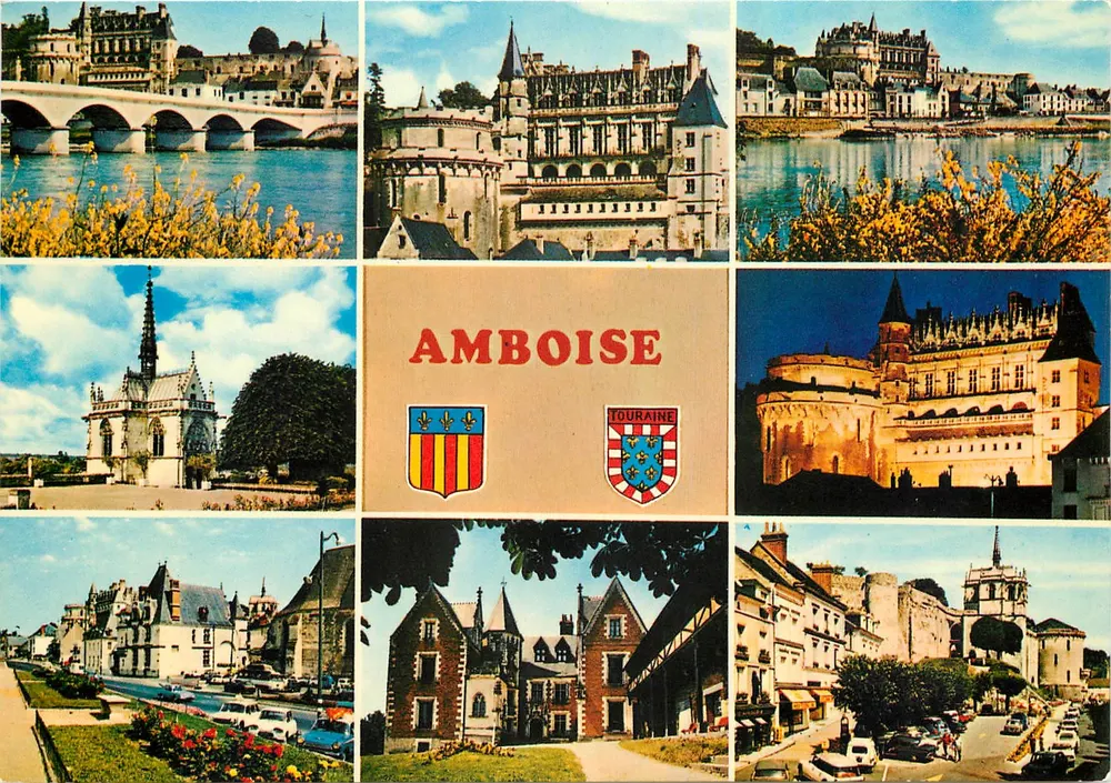 Amboise — vista panorâmica do castelo e da cidade — Artaud Frères, Nantes - Frente