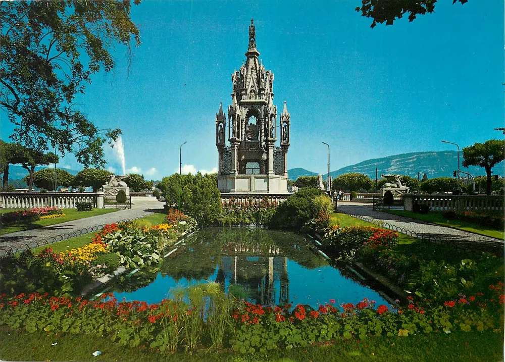 Genebra - O monumento Brunswick — Héliocolor, Éditions Helio, n° GE 519 - Frente