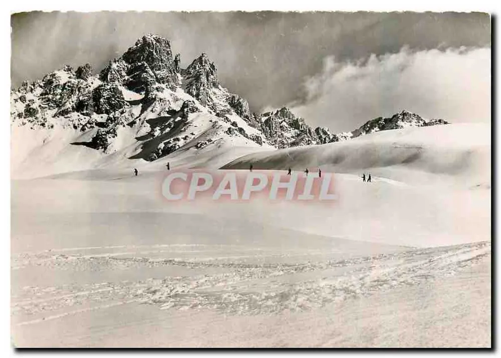 Meribel (Savoie) — La Dent de Burgin (2742 m.) viewed from the top of the ski lift — Editions M. Serrailhie - Front