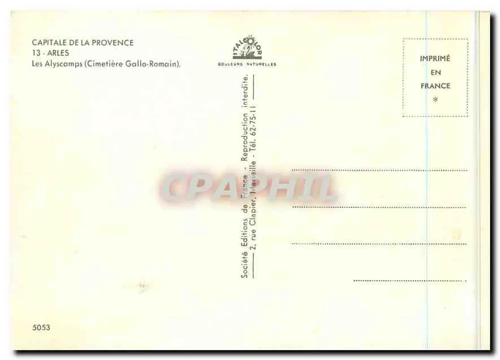 Les Alyscamps — Cemitério Galo-Romano — Edições Gouleures Naturelles - Verso