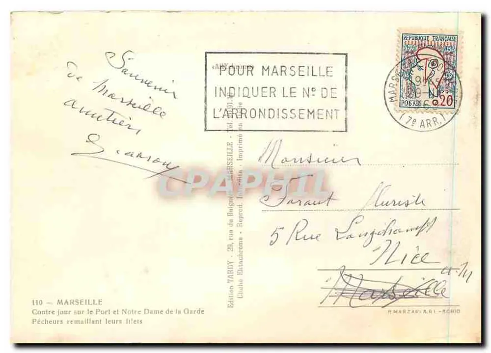 Fischer, die ihre Netze flicken — Marseille — Édition Tardy - Rückseite