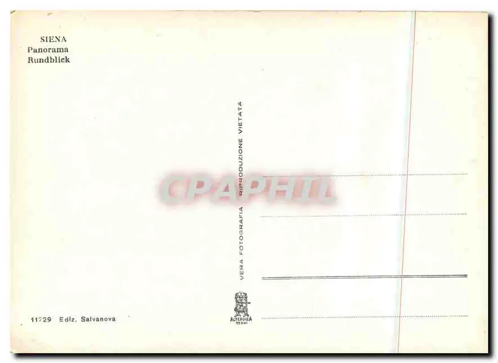 Sienne - Panorama vu du Campanile dei Servi — Éditeur Ediz. Salvanova, n° 11729 - Verso