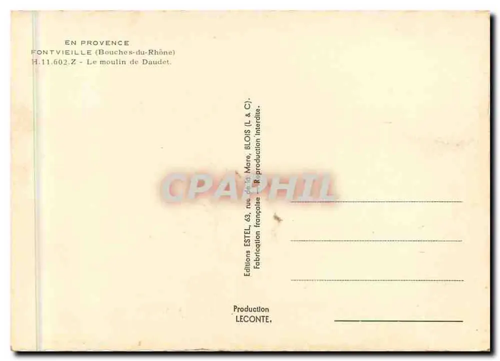 Il mulino di Daudet — Fontvieille (Bocche del Rodano) — Edizioni ESTEL & Cie - Verso