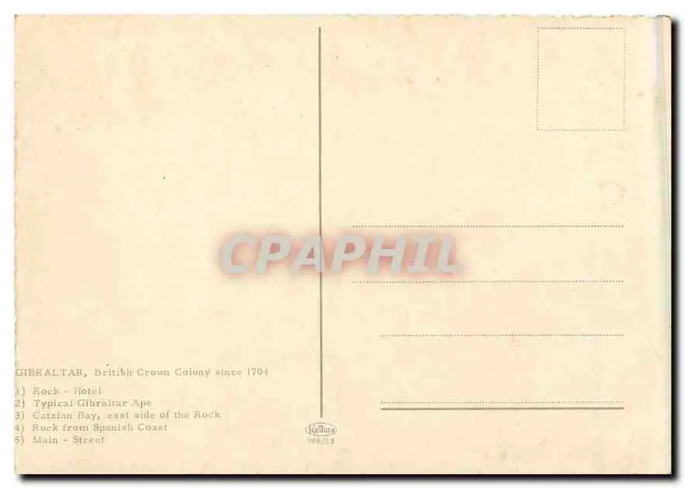 Gibraltar — Souvenir — Krillong - Rewers