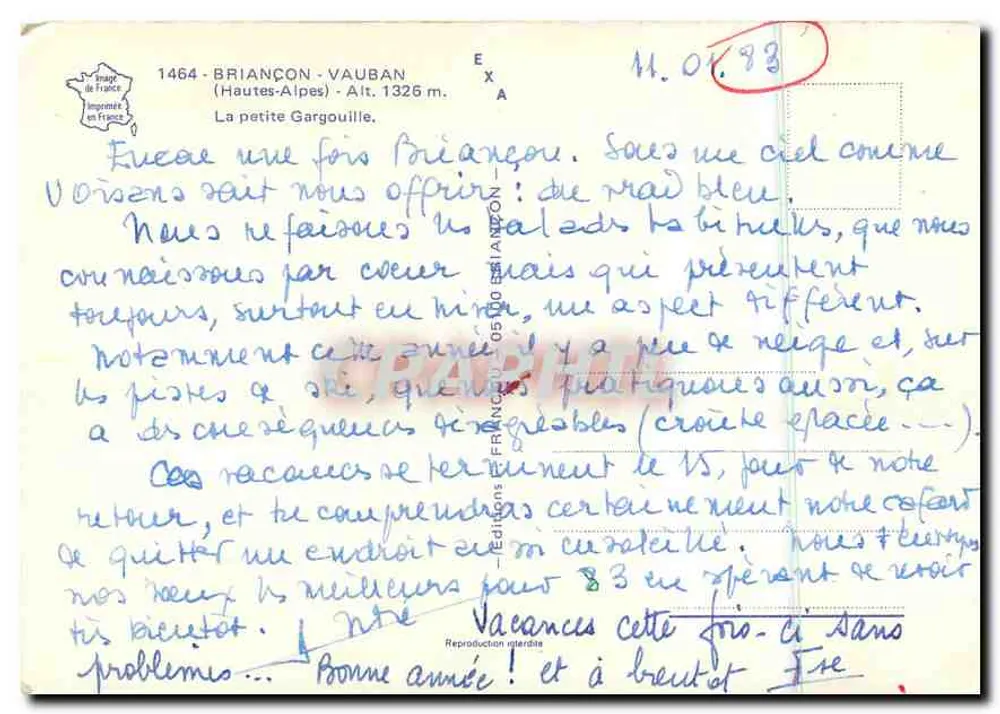 Briancón — La petite Gargouille — Editions FRANCIS BRIANÇON - Rückseite