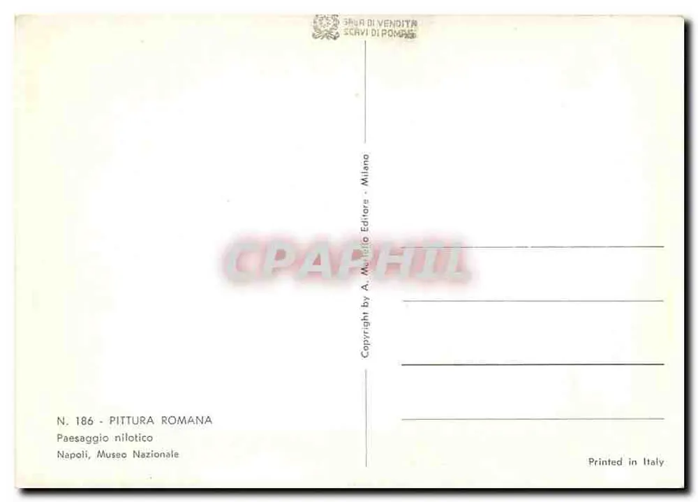 Nilisches Landschaftsbild — Römische Malerei — Verlag A. Meridio, Mailand - Rückseite