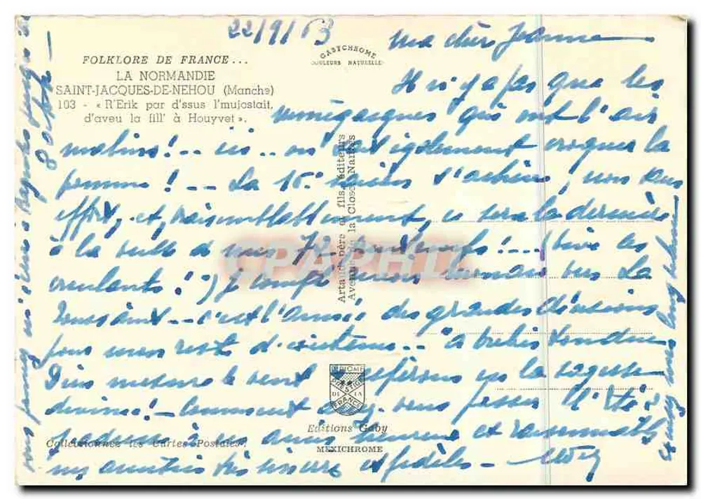 Folklore da França — Saint-Jacques-de-Nehou (Manche) — Éditions Gaby - Verso