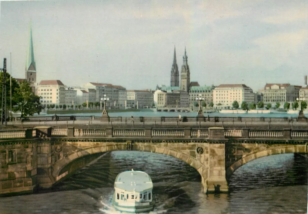 Hambourg — Lombardsbrücke und Innenstadt — Hans Andres Verlag, Druck 8152 - Recto