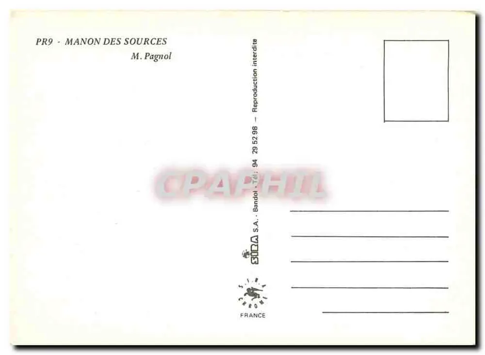Manon das Fontes — Marcel Pagnol — edição S.T.I.M.A. Carboni - Verso