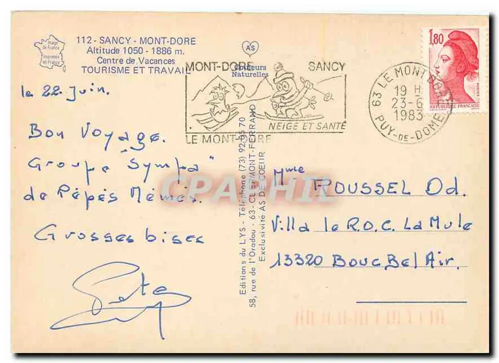 Sancy - Mont-Dore — Ferienzentrum — Éditions du LYS - Rückseite