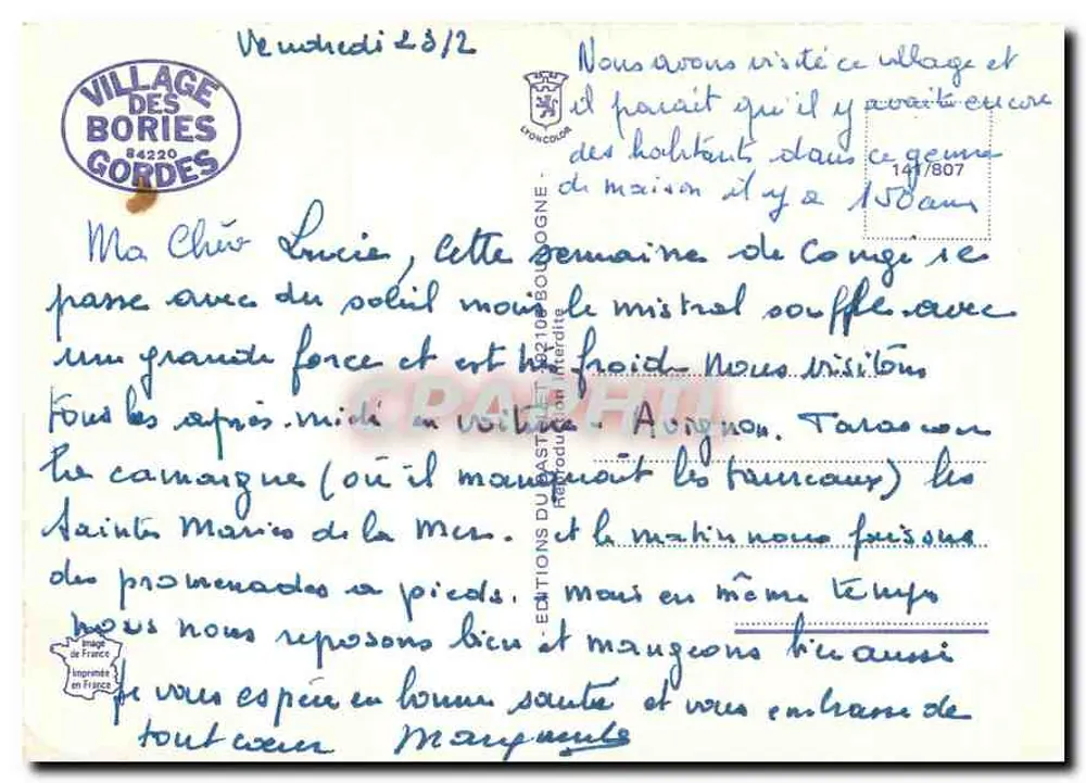 Village des Bories — Gordes — Ediciones del Astra - Reverso