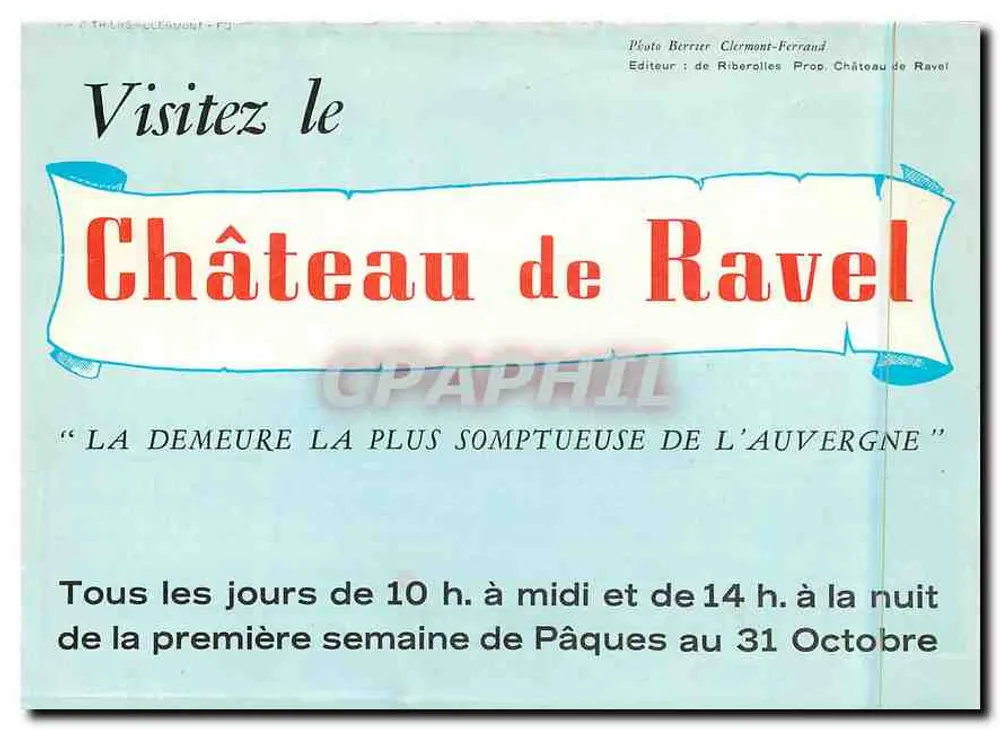 Schloss Ravel — Auvergne — Photo Berrier Clermont-Ferrand - Rückseite