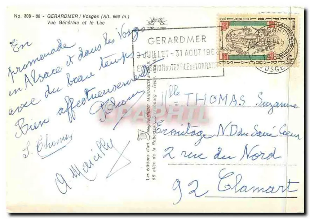 Gerardmer / Vosgi (Alt. 666 m.) — Vista Generale e il Lago — Edizioni d'arte Marasco - Verso