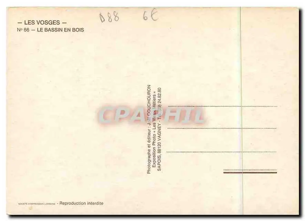 O Lago de Madeira — Os Vosgues — J. Crouchouron - Verso