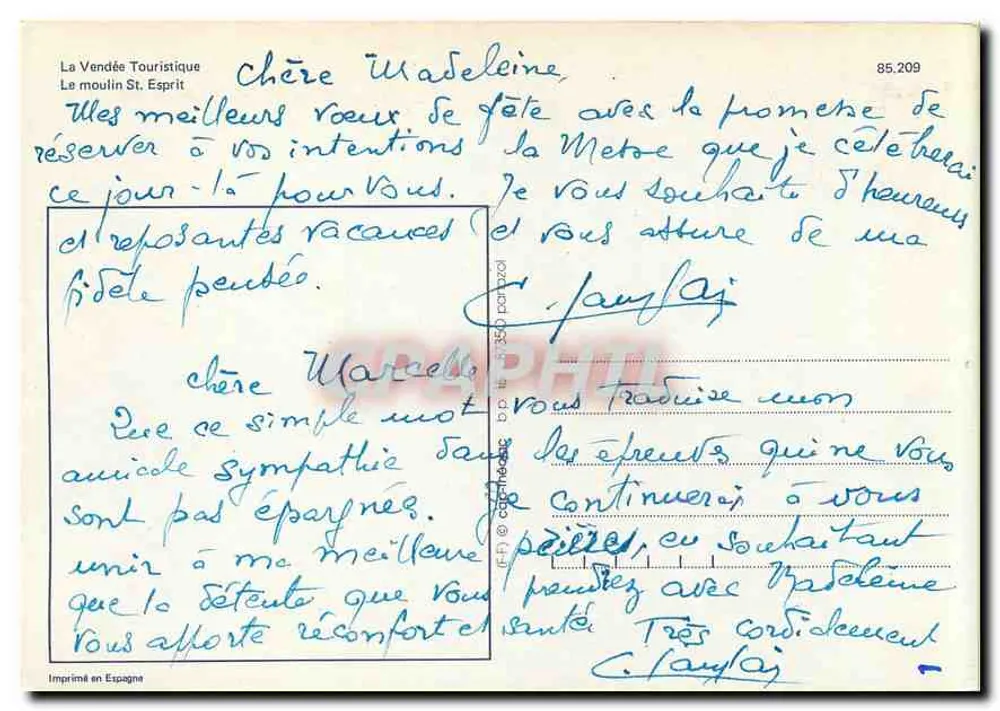 The Windmill of the Spirit — La Vendée Touristique — n° 85.209 - Back