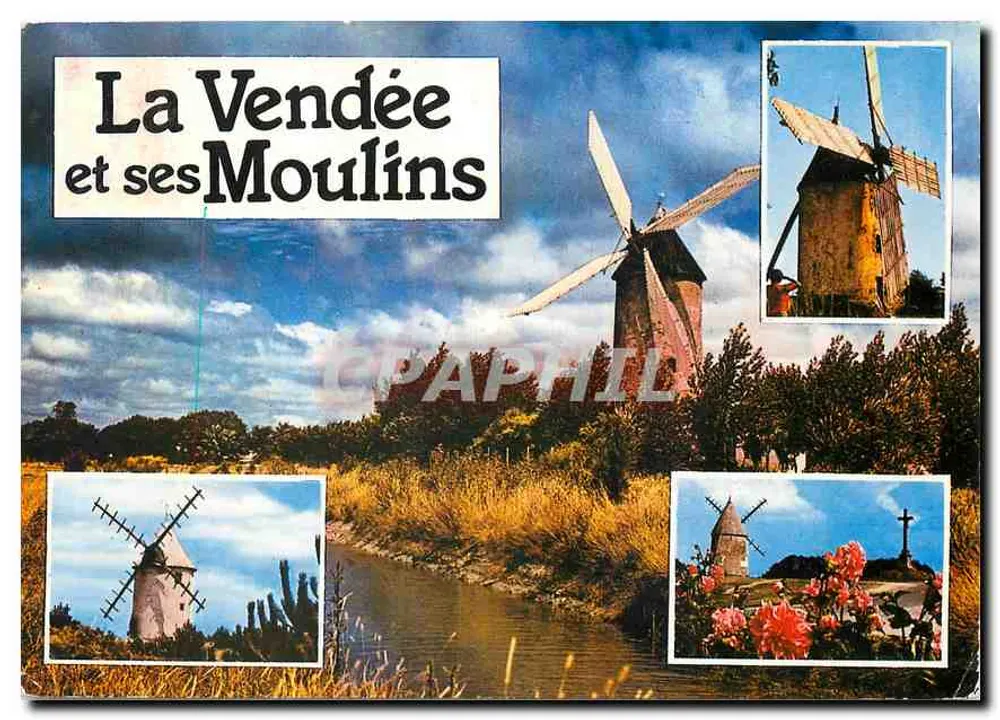 A Vendée e seus Moinhos — La Vendée Touristique — Éditions Théojac, B.P. 15, 87350 Rannée - Frente