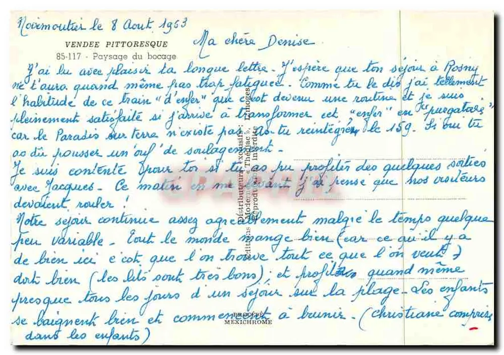Paisagem do bocage — Vendeé — editor IRIS, n° 85-117 - Verso