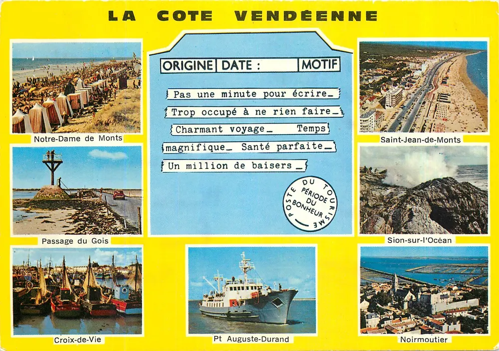 A Costa Vendéenne — Carta postal turística — Artaud Frères, Editores - Frente