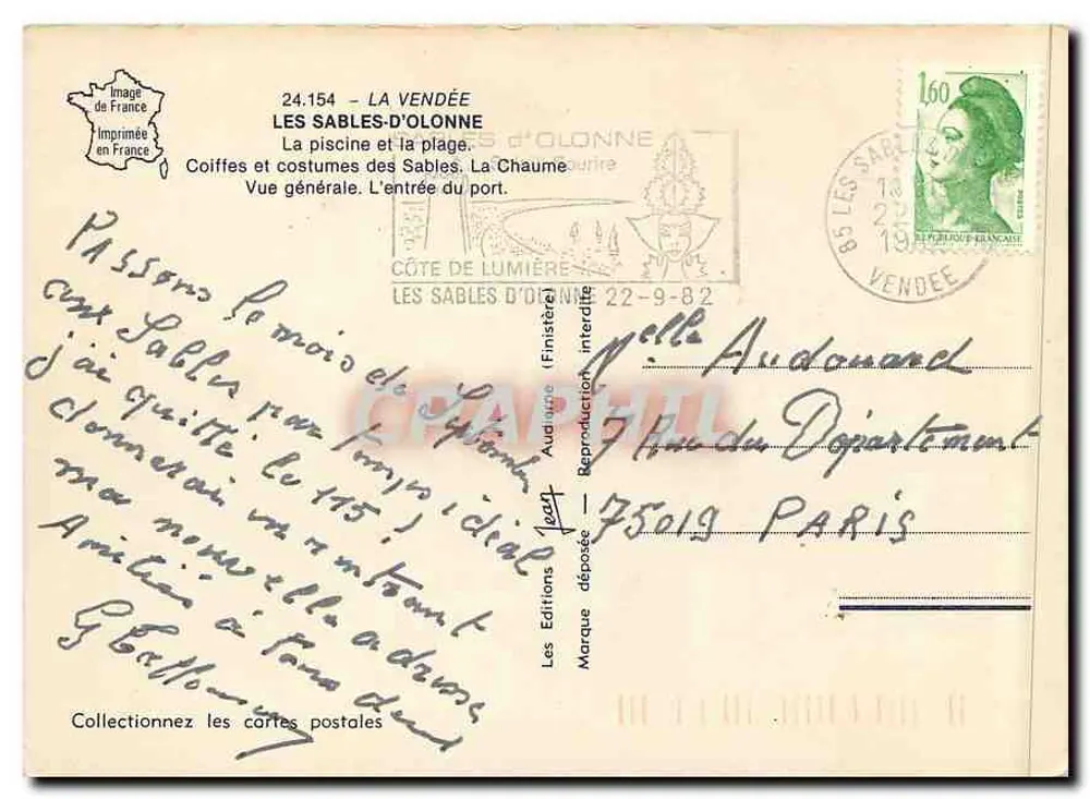 Les Sables d'Olonne — vista panorâmica e trajes — Edições Jean - Verso