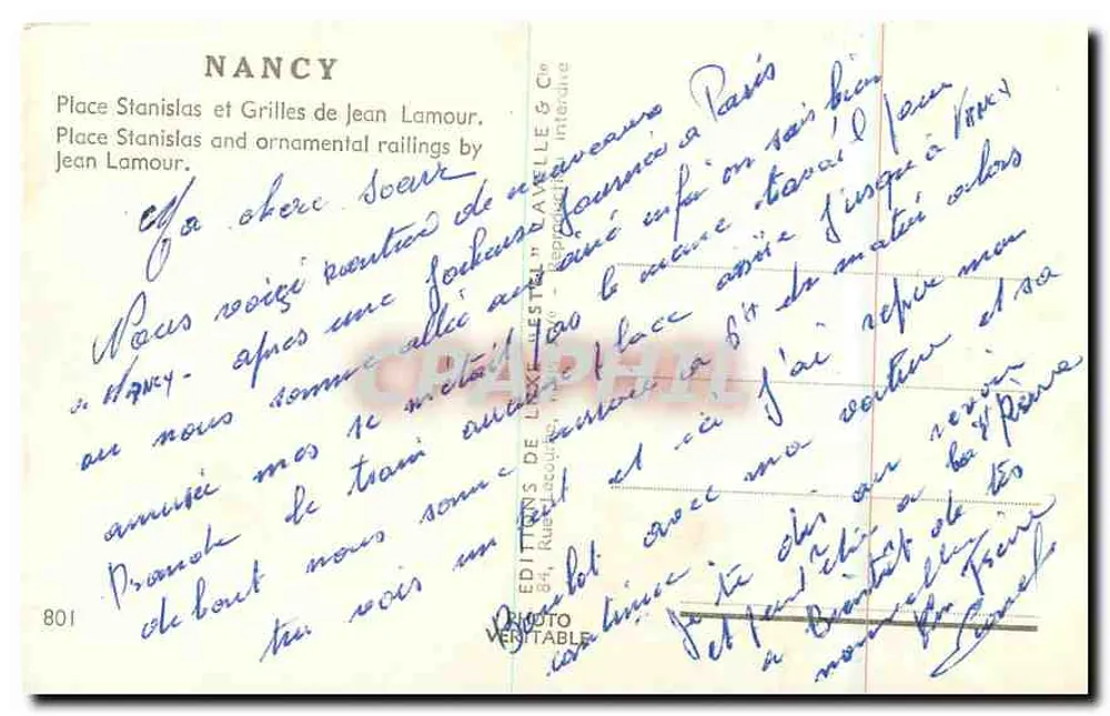 Nancy — Place Stanislas et grilles de Jean Lamour — Estel - Verso
